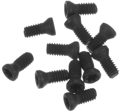 sourcing map 10 viti Torx M2,5 x 6 mm a testa piatta rotonda di grado 12,9 con cacciavite Torx T8 per sostituire inserti in carburo, utensili per tornio CNC, nero