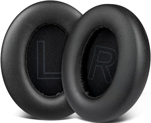 SOULWIT Ear Pads Cushions Replacement for Anker Soundcore Life 2 (Not fit Life 2 Neo)/Q20/Q20+/Q20I/Q20BT Headphones, Ear Pads with Softer Protein Leather, Noise Isolation Foam - Black