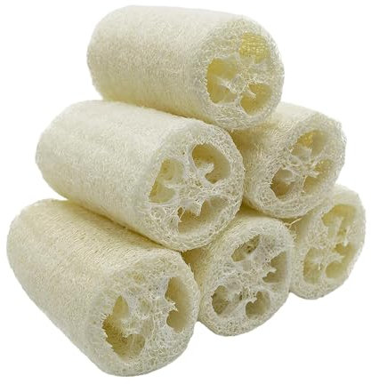 6 pezzi Luffa Spugna, Luffa Naturale Cetriolo Spugna, Luffa Peeling, Spugne Luffa Biodegradabili Perfette per la Cura Personale Cucina Bagno Scrubber
