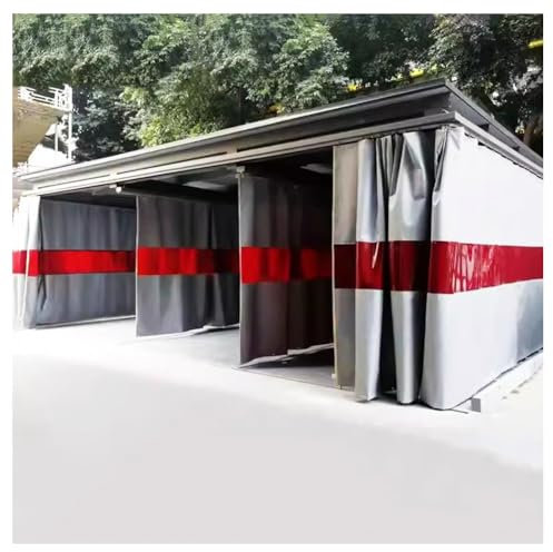 zktoermn di Saldatura di Sicurezza, Antincendio Spessa 0.5mm, Schermi di Saldatura W/Finestra di Visualizzazione Trasparente Rossa, Adatto per Magazzino, Officina(5X3M)