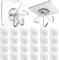 Qiareoiu Haken Selbstklebend, 24 Stück Klebehaken Transparent Ohne Bohren, Adhesive hooks, Klebehaken Extra Stark für Badezimmer, Küche, Decke, Wandhaken