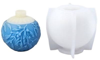 GIYXHU Moldes para Velas 4 Uds línea Linterna a Rayas Bola Vela Molde de Silicona Esfera Hecha a Mano artesanía Vela perfumada jabón de Yeso