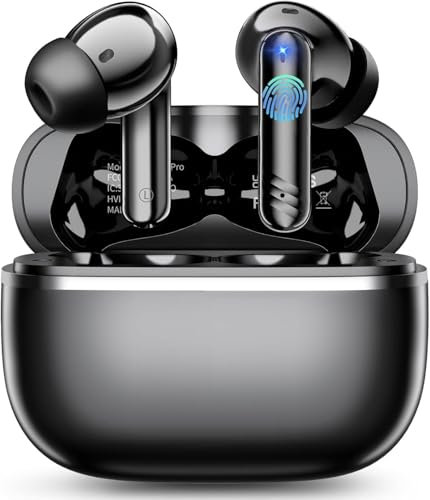 Générique Écouteurs sans Fil,Bluetooth sans Fil,Temps de Lecture de Cycle 30h TWS Casque avec boîtier de Charge et Microphone, oreillette Bluetooth (Noir) (Gris)