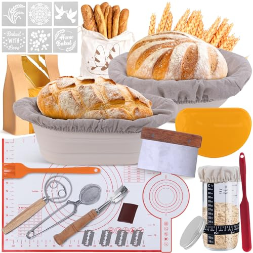 Set di cestini per la lievitazione del pane, con tutti gli accessori