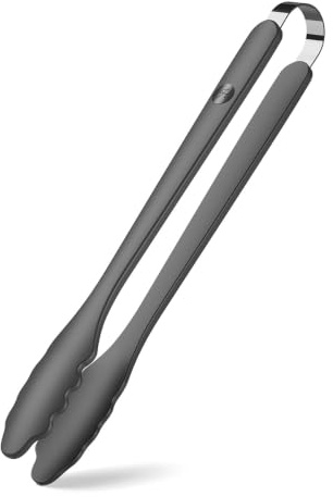 Hoffmann Küchenzange 33,7 cm – Edelstahlkern mit Silikon-Ummantelung, Lebensmittelecht, hitzebeständig bis 200 °C, spülmaschinenfest, Kochzange, Küchenhelfer