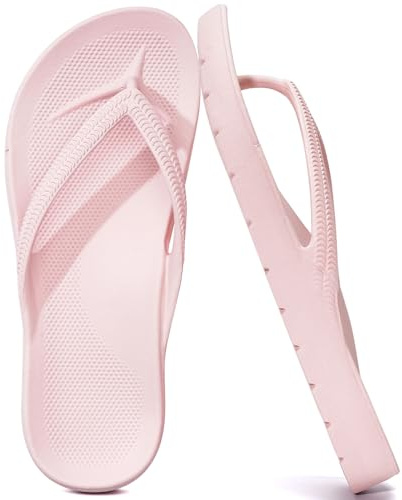 VIVASUN Chanclas de Dedo Mujer y Hombre Chanclas Ducha Antideslizantes Sandalias de Piscina para Ligeras y Cómodas Zapatillas de Casa Verano Flip Flops Soporte de Arco Sandalias de Dedo para,Rosado