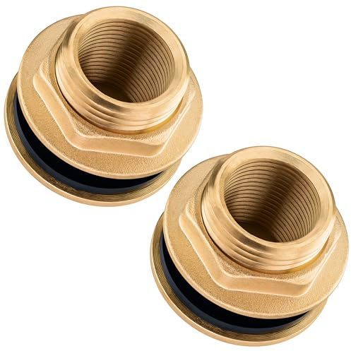 Poppstar Raccordo per serbatoio acqua piovana (30mm) filetto interno (3 parti attacco cisterna in ottone guarnizione inclusa), 2 pezzi