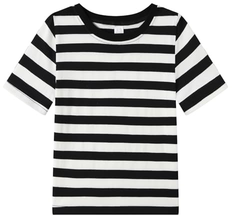 Smazero Boys Girls Striped T-Shirt Cotton Comfortable Tshirt Short Sleeve Stripe Tee Top for Kids 4-13 Years