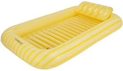 Flamingueo Mare badmadrass - Tanning Pool Individuell - Mugghållare ingår - Hållbar PVC - Stor Storlek - Avtagbar Kudde
