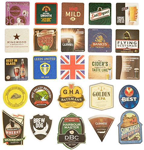 Pub Paraphenalia Traditional Beer Mats, Multi-Colour, Pack of 25