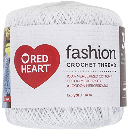 Red Heart Fashion Crochet, Thread Size 3, White