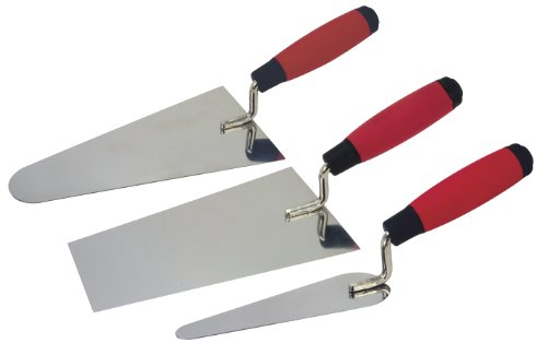 Cogex 48313 Truelle assortie inox Manche bi-matière, Argent,Rouge - lot de 3