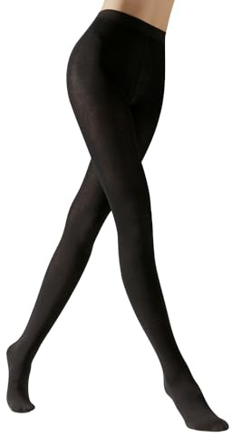 CALZITALY Collants Épais en Cachemire Opaques pour l’Hiver | S, M, L, XL, XXL, 3XL, 4XL | 150 DEN | Fabriqué en Italie (M, Noir)