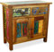 livasia Asiatische Kommode aus Massivholz – 75x35x70cm – Handgefertigtes Sideboard aus Teakholz, Nachhaltig aus recyceltem Bootsholz, Vintage Look, Zeitloser asiatischer Charme (Bunt)