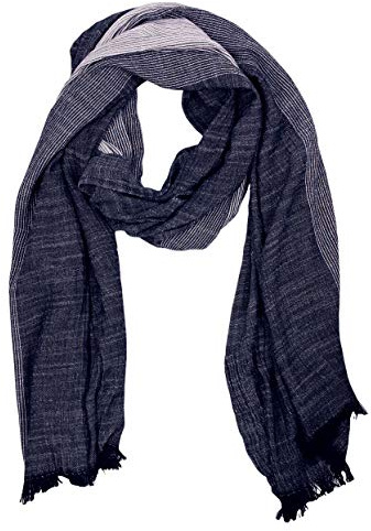 BOVARI Sciarpa Uomo in Cotone e Viscosa a Righe Multicolore Blu - Morbida e Leggera per Tutte le Stagioni - Dimensione 190x70 cm