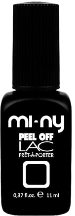 MI-NY Smalto Semipermanente Peel Off nero - Deep Black - Gel senza Base e Top Coat, Rimozione con Acqua Calda, Formula Vegan Friendly, Durata Fino 15 Giorni, Manicure Rapida in 5 minuti