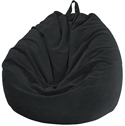 Chickwin - Funda de puf, Pera, sillón de Pera sin Relleno, para Exterior e Interior, relajación, Chaise Longue de salón, Dormitorio cojín (Negro, 85 x 110 cm)