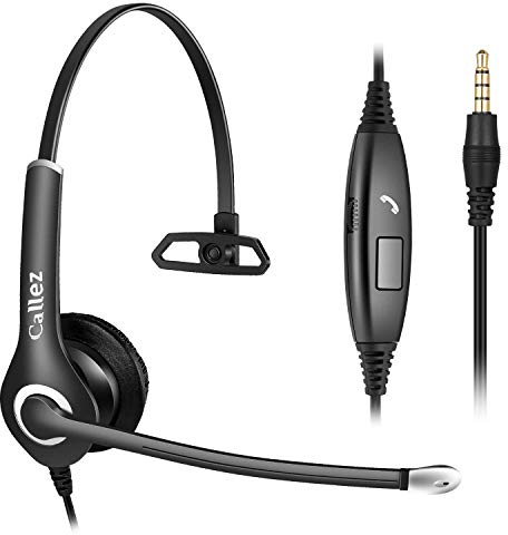 Auriculares para teléfono móvil, jack de 3,5 mm, con micrófono, cancelación de ruido, auriculares para ordenador portátil, ordenador, iPhone, Samsung, smartphone, negocios, oficina, centro de