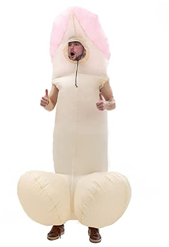 leiruo Costume gonflable adulte une pièce costume gonflable drôle pour le cadeau d'anniversaire de Mardi Gras Party (Rose)