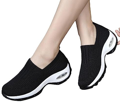 NGUMMS Zapatos sin Cordones Mujer, Slip Casual Mesh Athletic Mujeres Zapatos para Caminar, Arch Support Sneakers para Mujer, Zapatillas para Running Training