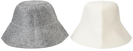 Jonlaki Sauna Hat for Women and Men,2pcs Water Absorption Anti Heat Bath Sauna Hat for Hot Dry Steam Room,Sauna Accessories(Grey,White)