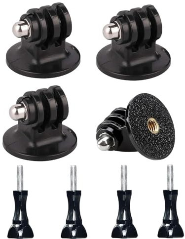 ZHjuju Adaptador De Montaje De Trípode,4pcs Accesorios De Montaje para Adaptador De Trípode Adaptador de Trípode Soporte de Cámara Adaptador de Trípode para GoProHero Adaptador de Tornillo Negro