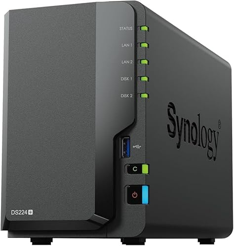 Synology DS224+ 32TB 2 Bay NAS Solution installed with 2 x 16 HAT3300 Drives
