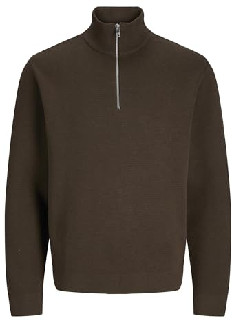 JACK & JONES Herren JPRBLAMILANO Stitch Knit Half Zip SN Strickpullover, Slate Black,XL