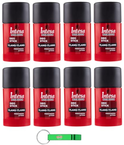 8 X Intesa Pour Homme Deodorante Stick Ylang-Ylang.Deo stick 75 ml + portachiavi Beni Culinari