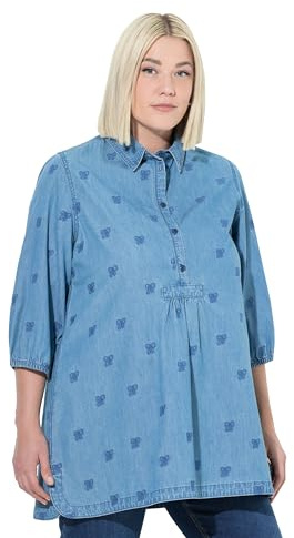 Ulla Popken Damen große Größen Übergrößen Plus Size Bluse mit Stickerei