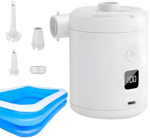 Air Mattress Pump Portable,Travel Rechargeable USB Mattress Pump | Quick Fill Automatic Blow Up Tool for Swimming Rings Sleeping Bed Pool Floats Outdoor Camping Road Trip