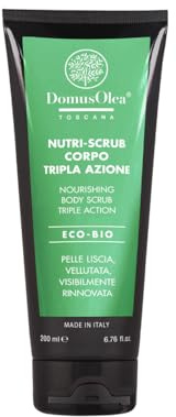 NUTRI-SCRUB Tredelad actionkropp – mekanisk + kemisk + enzymatisk exfoliering – jämnar, förnyar och ger näring åt huden – omedelbar slät och sammetslen hudeffekt – 200 ml - ECO-BIO - Domus Olea