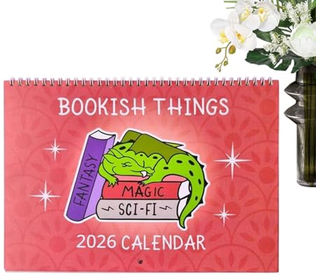 Kalender 2026 vägg - färgglad läs-tema månadsplanerare, spiralbunden väggschemaläggning planerare jan - dec 2026 - för vardagsrum studierum bokmaskar läsare bokälskare bibliotek bibliofiler Li