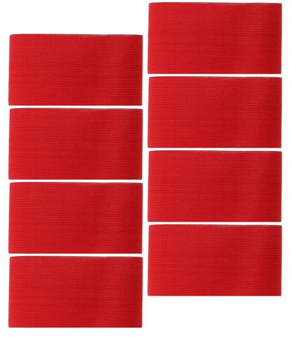 CONGARTENO Brassard de Capitaine Ajustable Rouge Lot de 8, Brassards Élastiques Antidérapants pour Football et Sports D’équipe, Insigne Sportif pour Jeunes Capitaines, Bandeaux de Sport