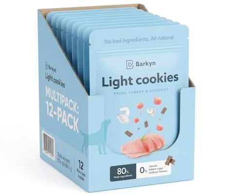 Barkyn Chuches para Perros - Solo 7 Kcal/Galleta - Pavo con Coco 12x60g