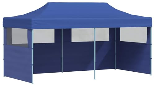 vidaXL Tenda Party Blu 291 x 580 x 315 cm Tessuto Oxford, Giardino e terrazza, tendone Moderno, Gazebo per Eventi, Gazebo Pieghevole, Padiglione all'aperto, Ombra per Festival, rifugio temporaneo