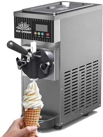 Máquina de helado Soft Serve | Máquina de encimera con panel LCD | Refrigeración rápida y limpieza con un solo clic | Alto rendimiento para uso comercial y doméstico