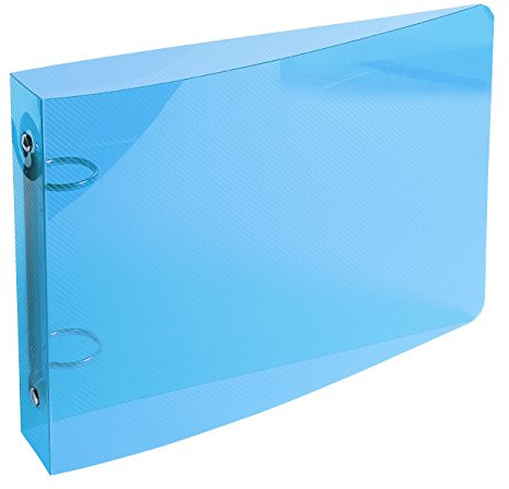 Exacompta - Ref. 51092E - Box of 10 semi-rigid PP binders - 2 round rings diam 25 mm - outer dimensions 165 x 240 mm - spine 35 mm - file formats 125x200 mm and 148x210 mm - blue color