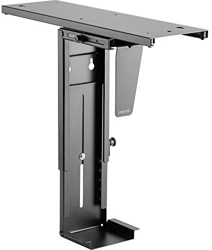 LogiLink EO0004 Adjustable Under-Desk PC Holder 360° Rotatable with Variable Size Adjustment for PC up to 10 kg