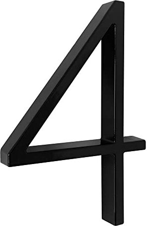 IBOO Número Cuatro Negro Moderno de Casa/Calle de Tornillo, 12,5 cm (4), Aspecto Flotante