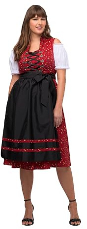 Ulla Popken Dirndl Viola Allacciatura Vestito, Salsa, 48 Donna