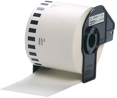 Double Dragon DK-22205 Étiquette en Papier Continu 62mm(L) x 30.48m(L), pour Imprimantes Brother QL QL-500 550 570 650TD 700 710W 720NW 800 810W 820NWB 1050 1060N 1100 1110NWB, Noir sur Blanc