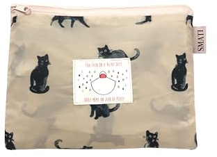 SMATI Poncho/cape de pluie avec capuche mode femme tissu de qualité imperméable activité en plein air vélo moto randonnée (Chat)
