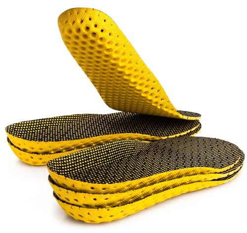 SULPO 3 paires de semelles de chaussures absorbant les chocs - anti-transpirantes - pour pieds douloureux - en mousse EVA douce - semelles sportives en mousse pour la course, le trekking - pour le