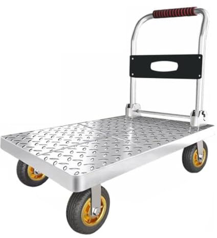 Carrello Per Traslochi, Carrello Con Piattaforma Per Carichi Pesanti Con Tappetini In Gomma E Ruote In Gomma Tpr, Carrello In Acciaio Con Capacità Di 150 Kg, Carrello A Pianale Con Pianale 60 * 40