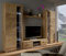 Moderno mueble de roble para TV con estante de exposición, juego de muebles de sala de estar grande