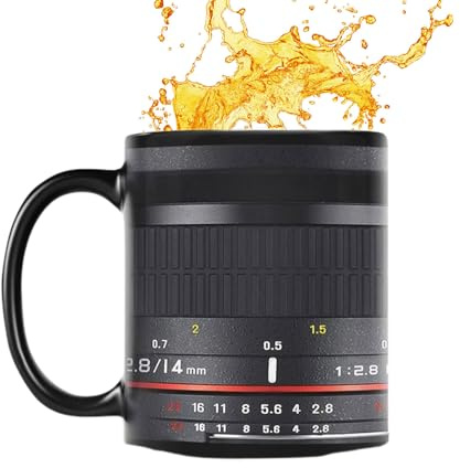 Lunaobrik Da Caffè Con Della Fotocamera: Capacità Di 350 Ml, Contenitore Per Fotografie, Bicchiere Ottico, Struttura Antiscivolo, Concetto Di Supporto Premium Per Bevande Istantanee | Cilindro