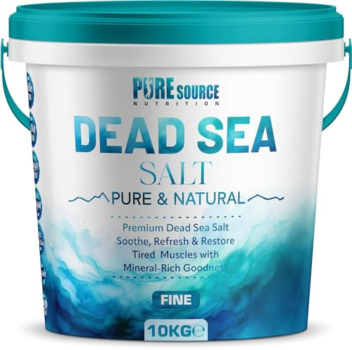 PSN Dead Sea Salt Fine in Bucket – Pure Natural Mineral-Rich Bath Salt for Relaxation, Foot Soaks, Stress Relief & Muscle Recovery – Premium Spa-Grade Salt (10Kg)