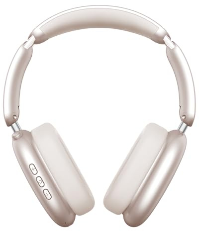 Wentronic Y02 Active Noise Cancelling Headphones,60H Battery,5 EQ Music Modes,Hi-Res Audio,Deep Bass,Foldable Wireless Over Ear Bluetooth 5.4 Headset,Breathable Leather Earpads (Starlight)