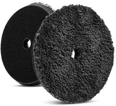 Lake Country HDO Black Microfiber Polishing Pad – Ultra-Smooth Finishing Pad for Dual Action Polishers- 2 Pack (6.5)